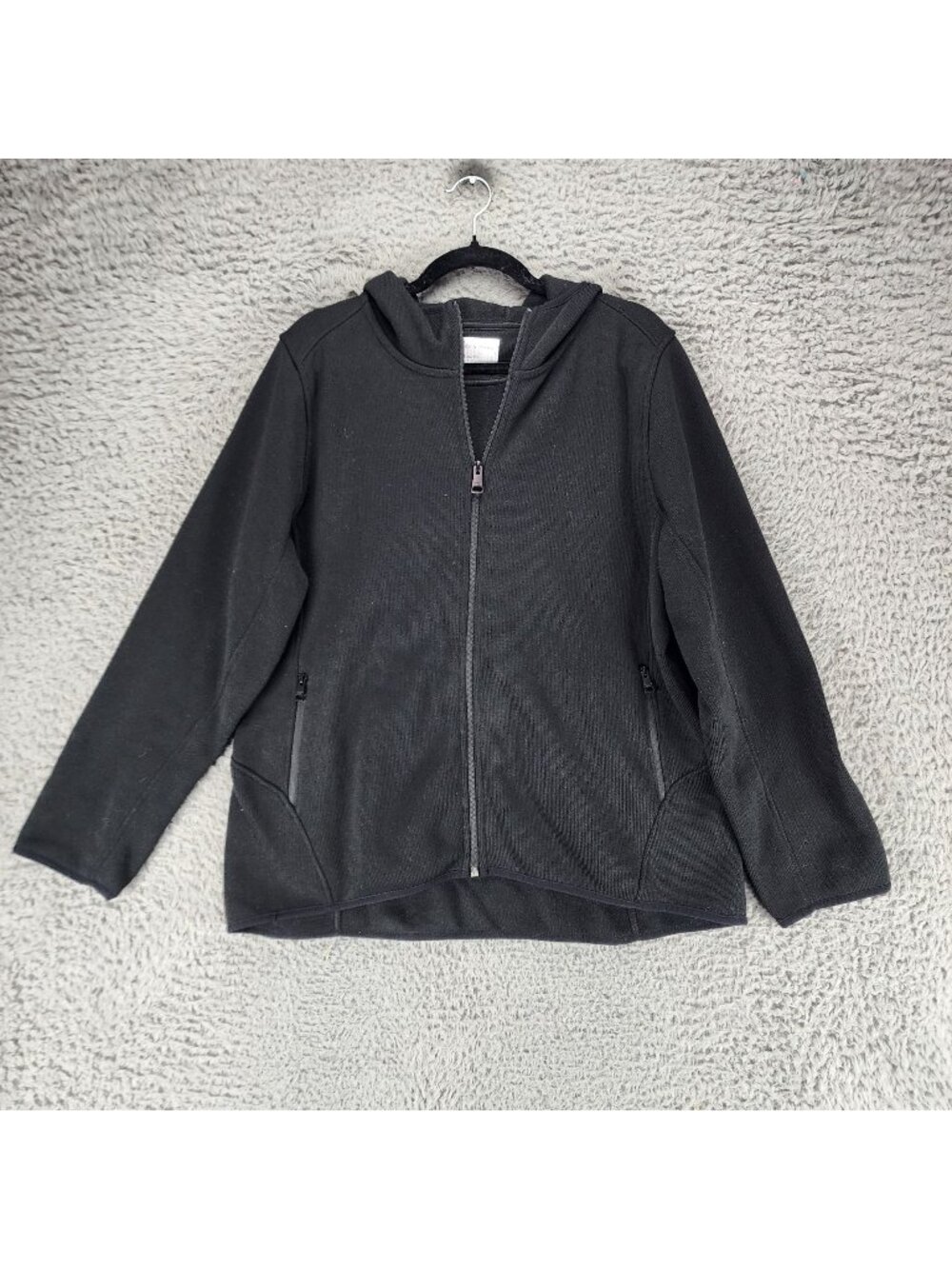 Andrew Marc Jacket Womens XL Black Knit Long Sleeve Full Zip Hoodie
